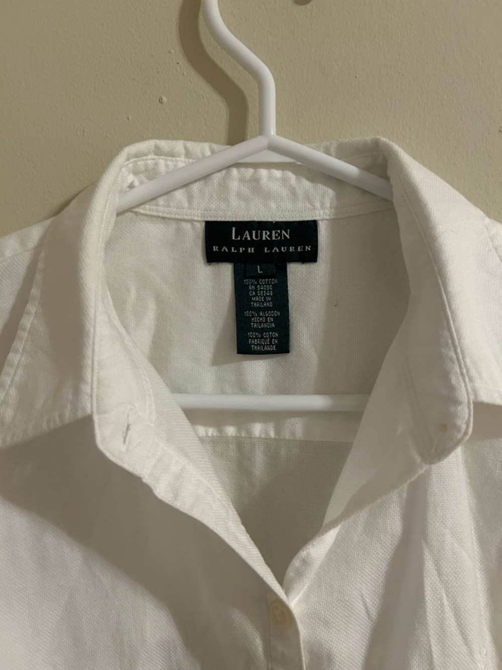 Lauren Ralph Lauren White Cotton Button-Down Shirt